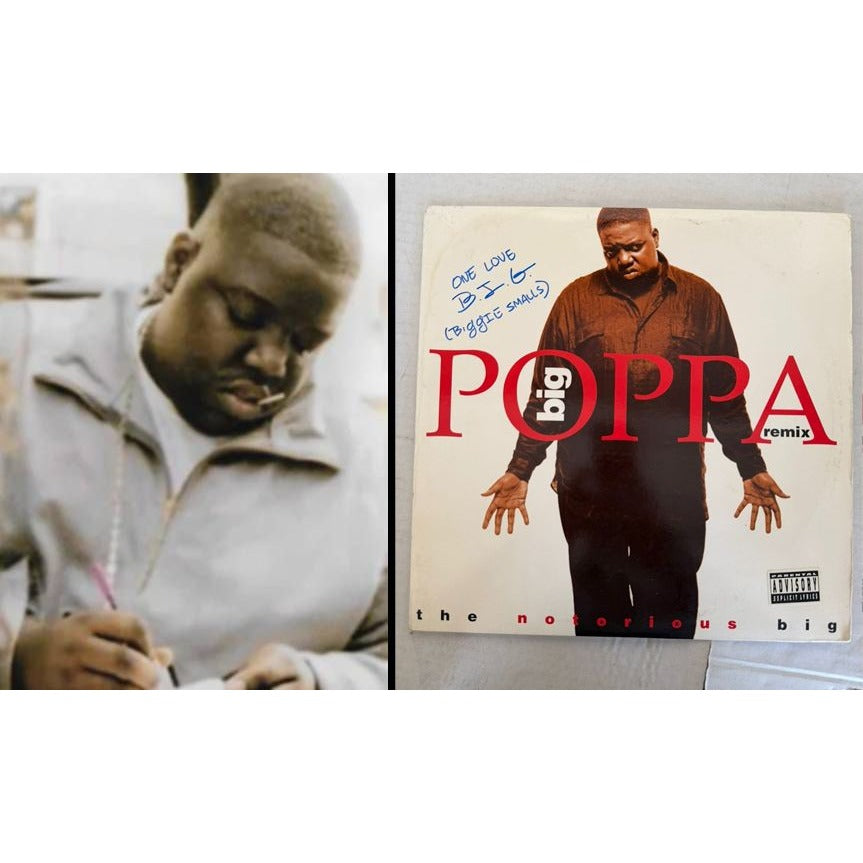 Christopher Wallace Notorious B.I.G. 'Big Poppa' original LP signed with proof.