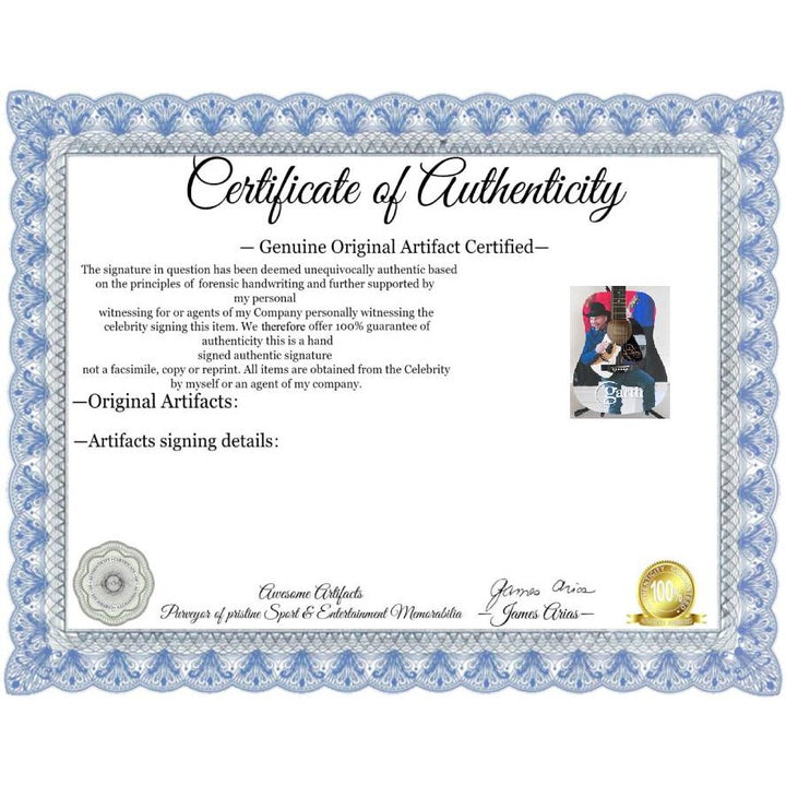 Garth Brooks full size acoustic guitar (one of a kind ) signed with proof.