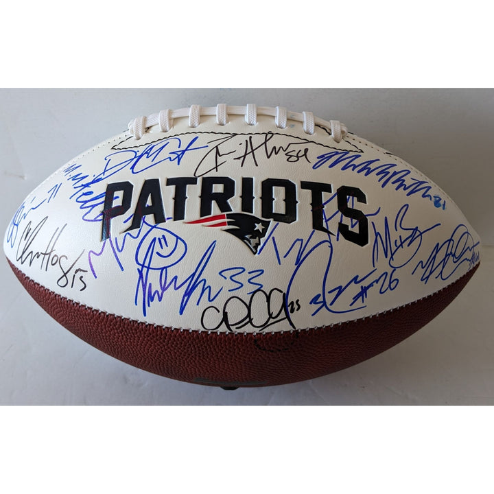 Tom Brady Super Bowl LI football New England Patriots 2016-17 team signed with proof