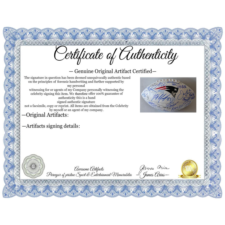 Tom Brady Super Bowl LI football New England Patriots 2016-17 team signed with proof