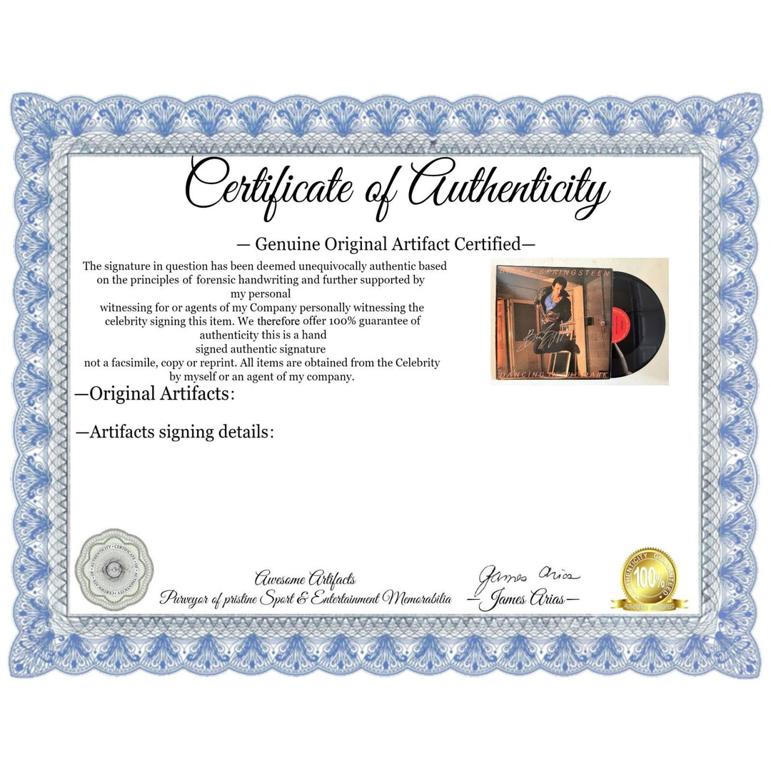 Bruce Springsteen "Dancing In The Dark " original lp signed with proof