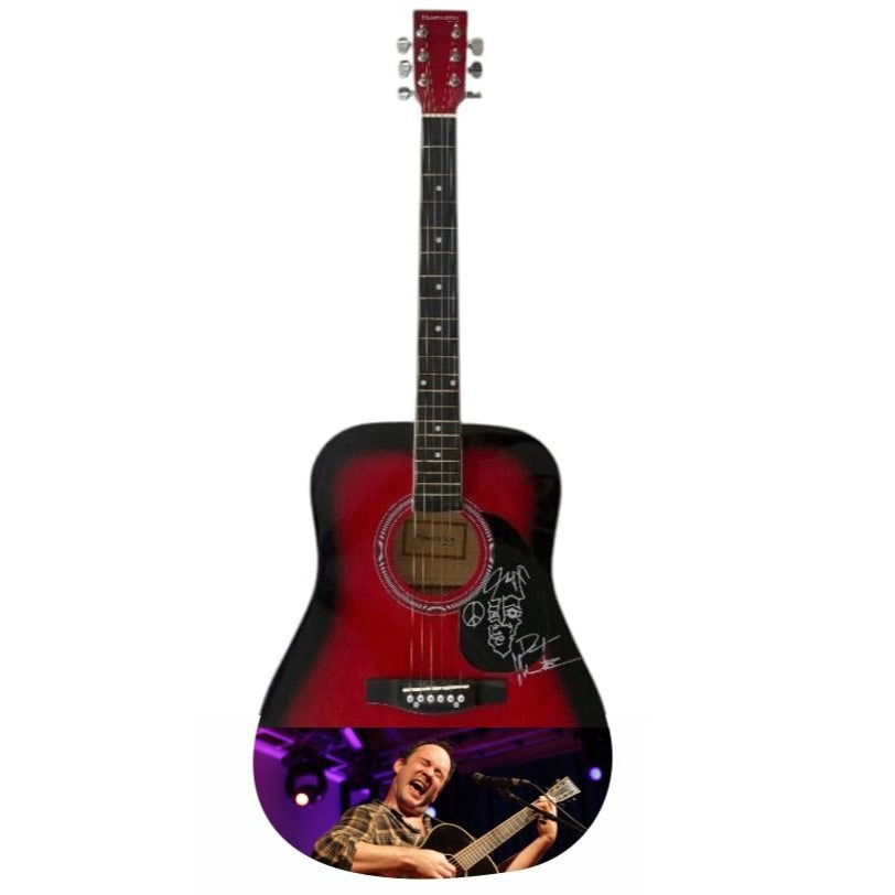 Dave Mathews signed with sketch by Dave One of a Kind full size acoustic guitar signed with proof.