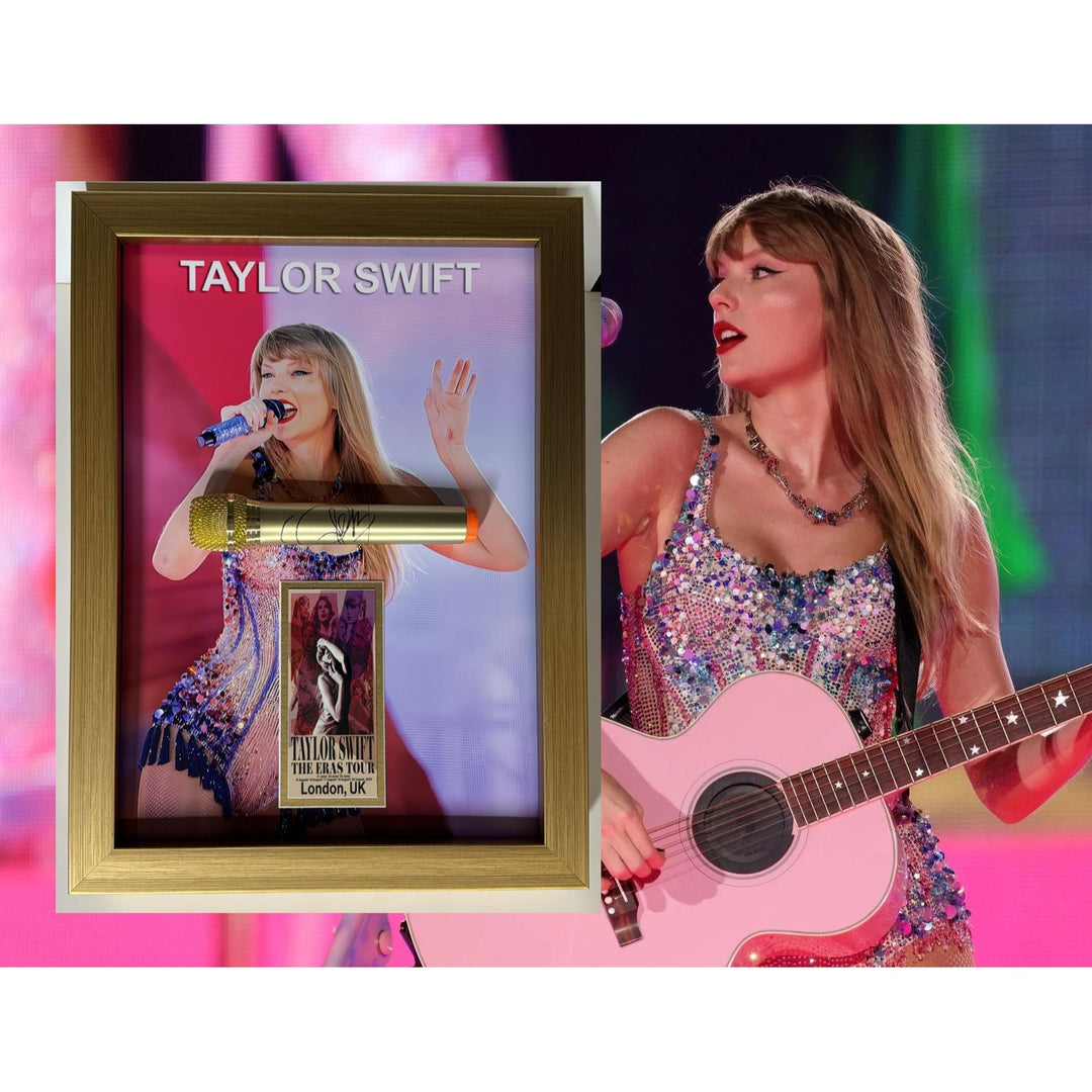 Taylor Swift Signed microphone with museum quality frame & proof 17x23