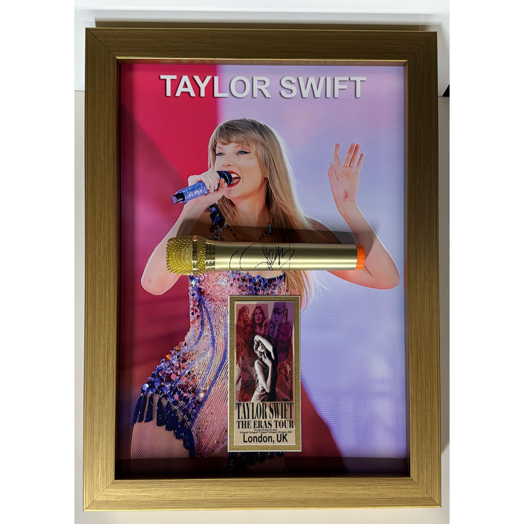 Taylor Swift Signed microphone with museum quality frame & proof 17x23