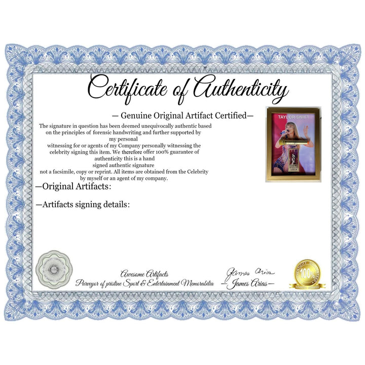 Taylor Swift Signed microphone with museum quality frame & proof 17x23