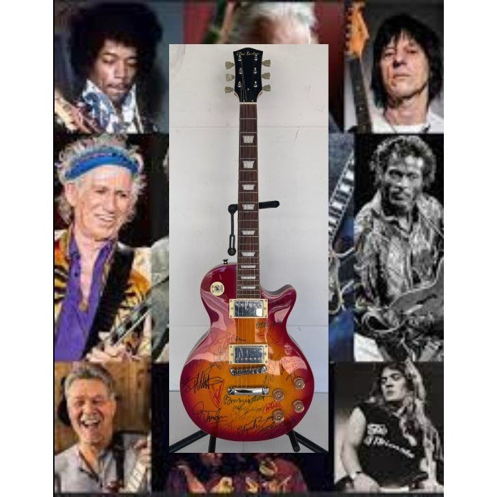 Blues legends (22 ) Stevie Ray Vaughan, John Mayer, Keith Richards, Eric Clapton, BB King vintage les paul full size electric guitar signed.