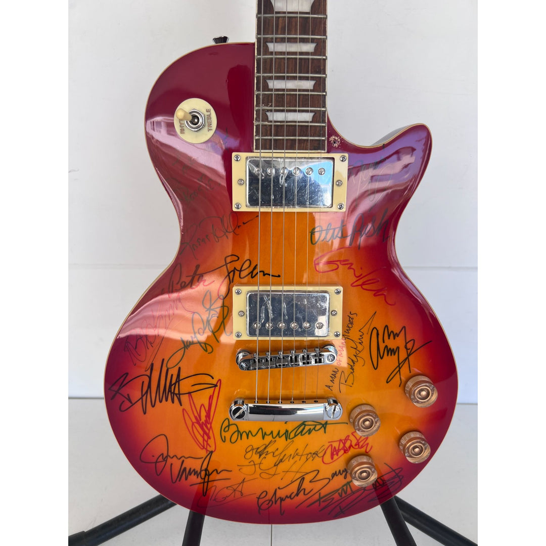 Blues legends (22 ) Stevie Ray Vaughan, John Mayer, Keith Richards, Eric Clapton, BB King vintage les paul full size electric guitar signed.