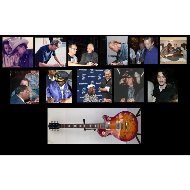 Blues legends (22 ) Stevie Ray Vaughan, John Mayer, Keith Richards, Eric Clapton, BB King vintage les paul full size electric guitar signed.