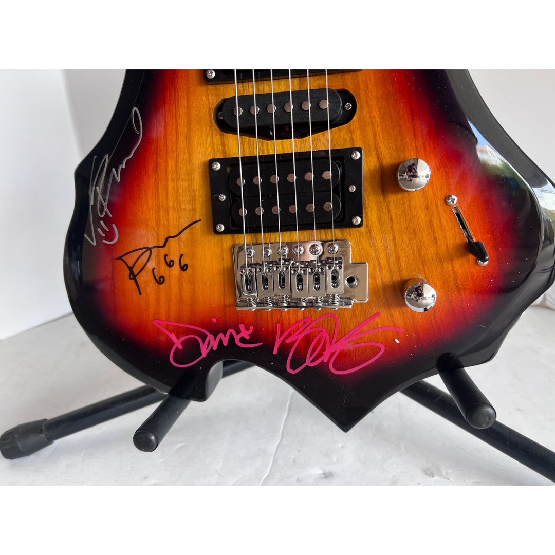 Pantera Phil Anselmo, Diamond Darrell, Rex Brown, and Vinnie Paul electric guitar signed with proof