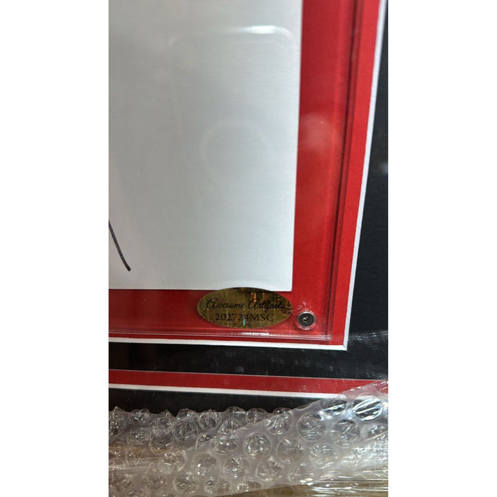 Donald Trump 47th president of the United States of America note card signed with Museum quality frame 22x27 and signing proof Awesome Artifacts