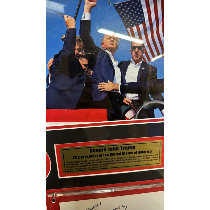 Donald Trump 47th president of the United States of America note card signed with Museum quality frame 22x27 and signing proof Awesome Artifacts