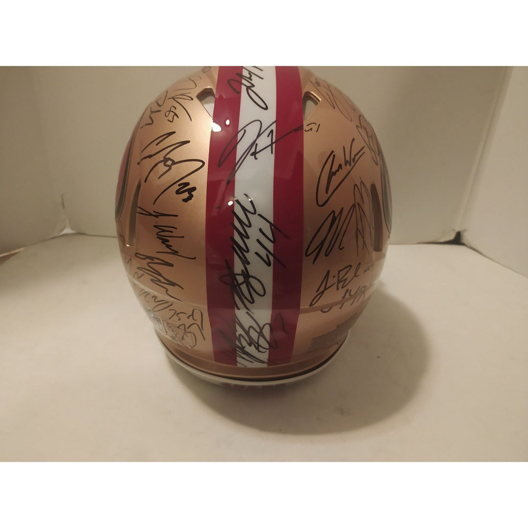 San Francisco 49ers Riddell 2022-23 NFC Champs speed authentic helmet team signed with proof Awesome Artifacts