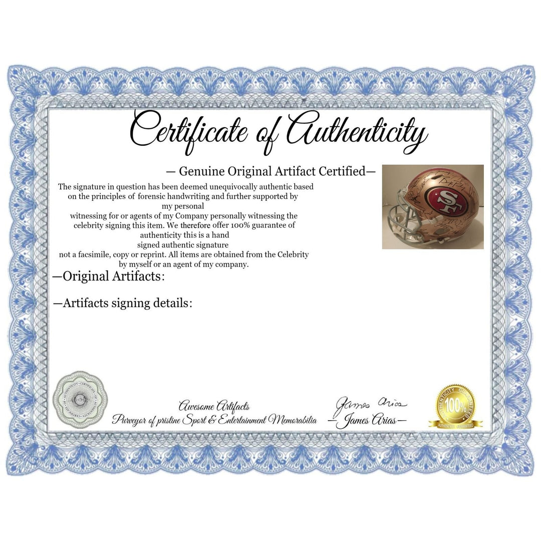 San Francisco 49ers Riddell 2022-23 NFC Champs speed authentic helmet team signed with proof Awesome Artifacts