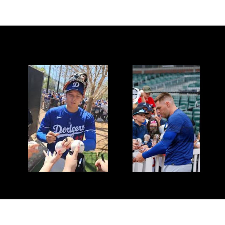 Los Angeles Dodgers Shohei Ohtani, Teoscar Hernandez, Freddie Freeman Rawlings MLB baseball signed with proof.