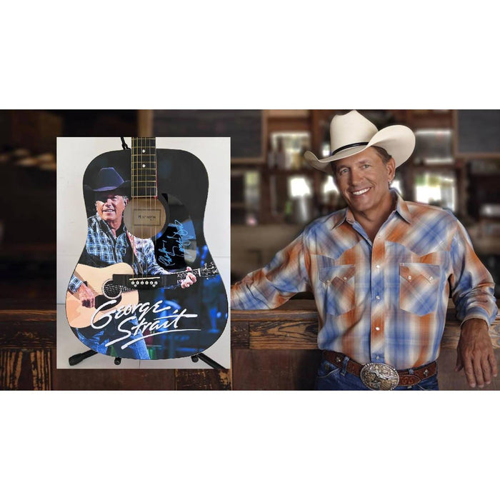 George Strait  full size acoustic guitar (one of a kind ) signed with proof