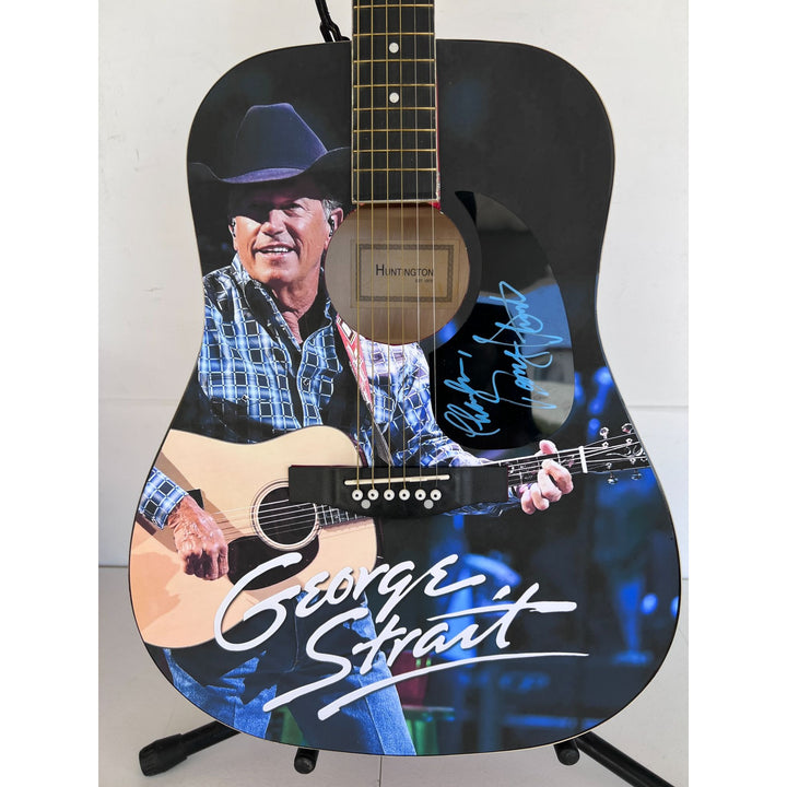 George Strait  full size acoustic guitar (one of a kind ) signed with proof.