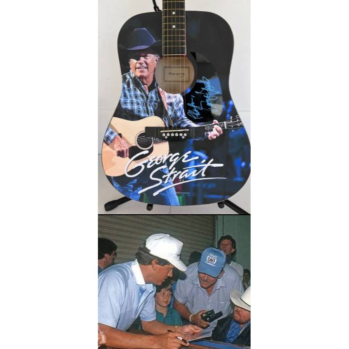 George Strait  full size acoustic guitar (one of a kind ) signed with proof.