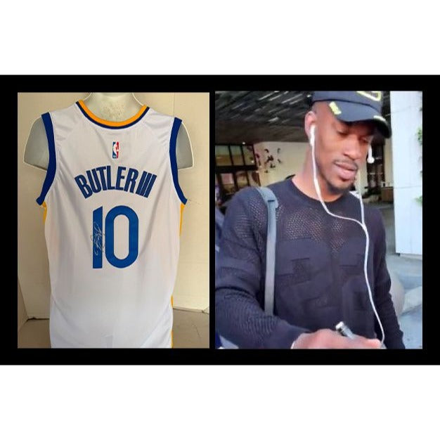 Jimmy Butler Golden State Warriors game model jersey size signed with proof.
