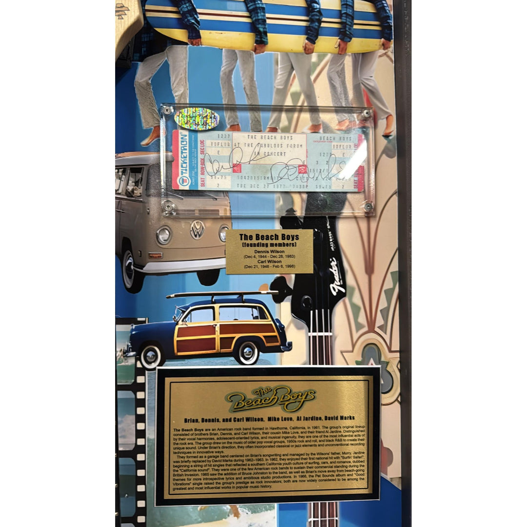 The Beach Boys Brian Carl Dennis Wilson Mike Love and Al Jardine one of a kind full size electric guitar signed with proof