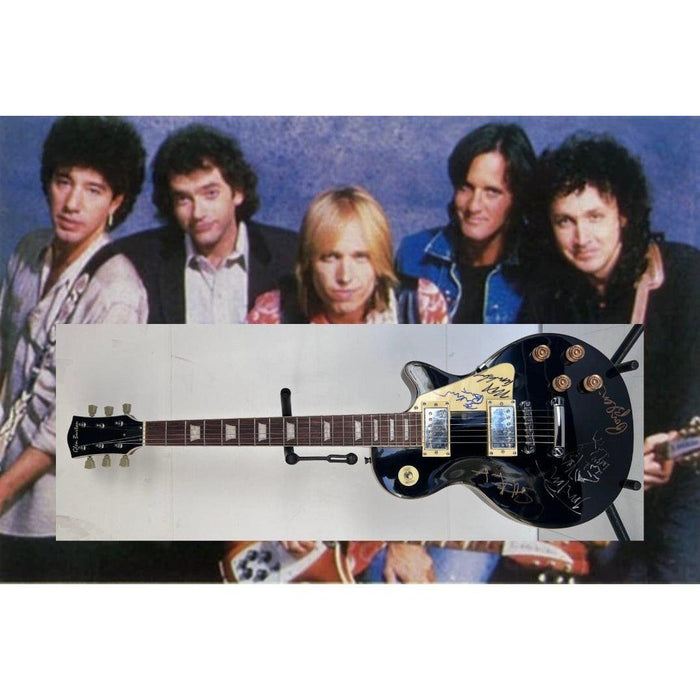 Tom Petty signed with sketch and the Heartbreakers vintage les paul full size electric guitar signed with proof