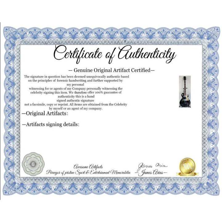 Tom Petty signed with sketch and the Heartbreakers vintage les paul full size electric guitar signed with proof.