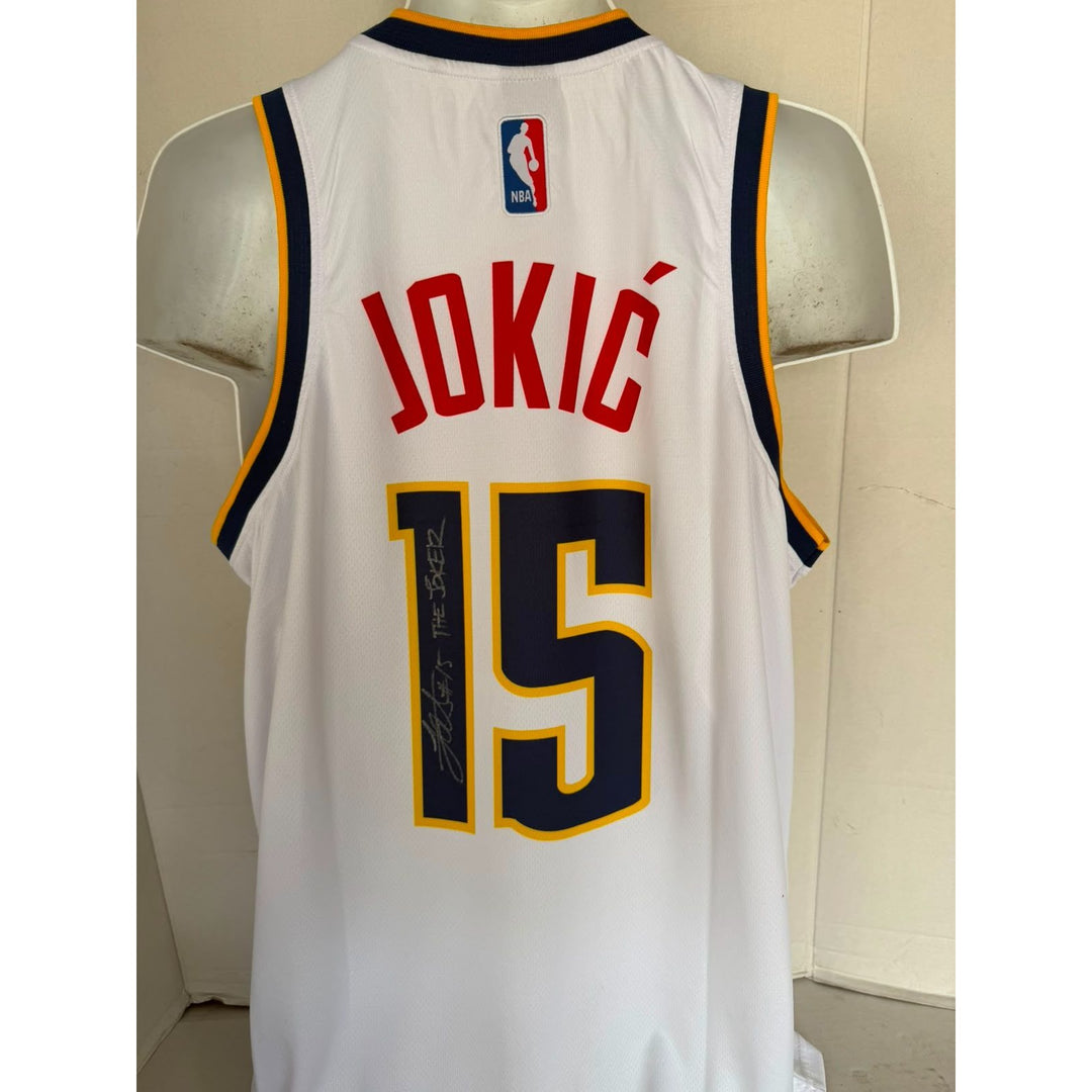 Nikola jokic game model jersey signed with proof.
