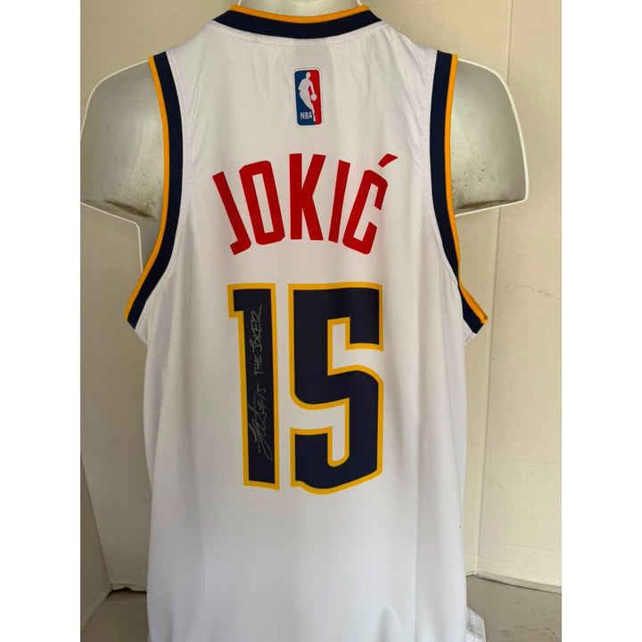 Nikola jokic game model jersey signed with proof.