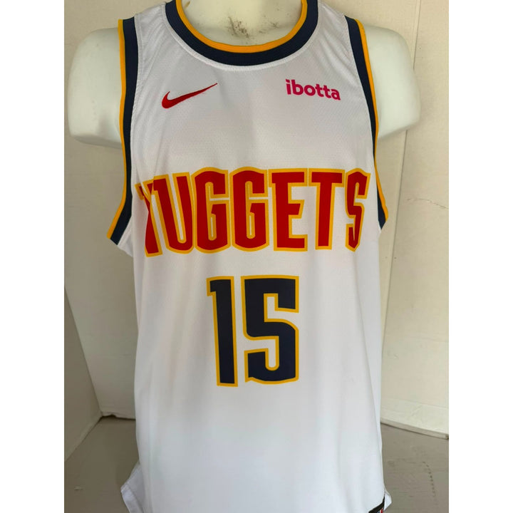 Nikola jokic game model jersey signed with proof.
