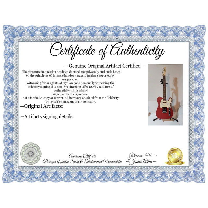 CSNY David Crosby , Stephen Stills, Graham Nash, Neil Young authentic Fender telecaster full size electric guitar signed with proof