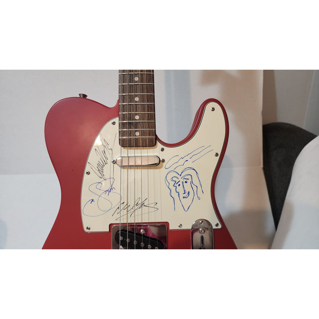 CSNY David Crosby , Stephen Stills, Graham Nash, Neil Young authentic Fender telecaster full size electric guitar signed with proof