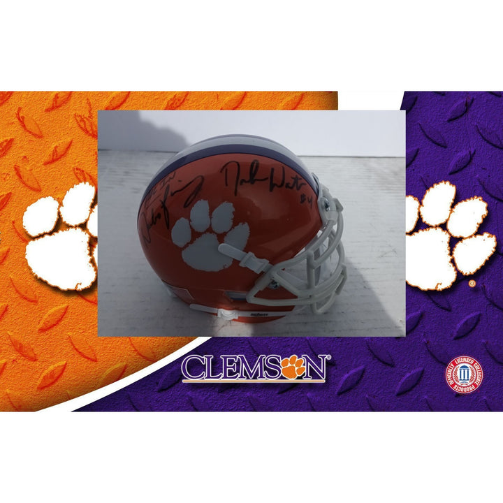 Clemson Tigers Dabo Swinney DeShaun Watson Schutt pro model mini helmet signed with proof