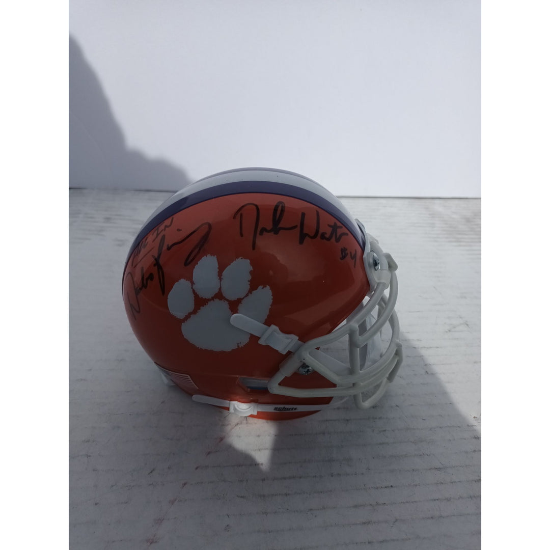 Clemson Tigers Dabo Swinney DeShaun Watson Schutt pro model mini helmet signed with proof