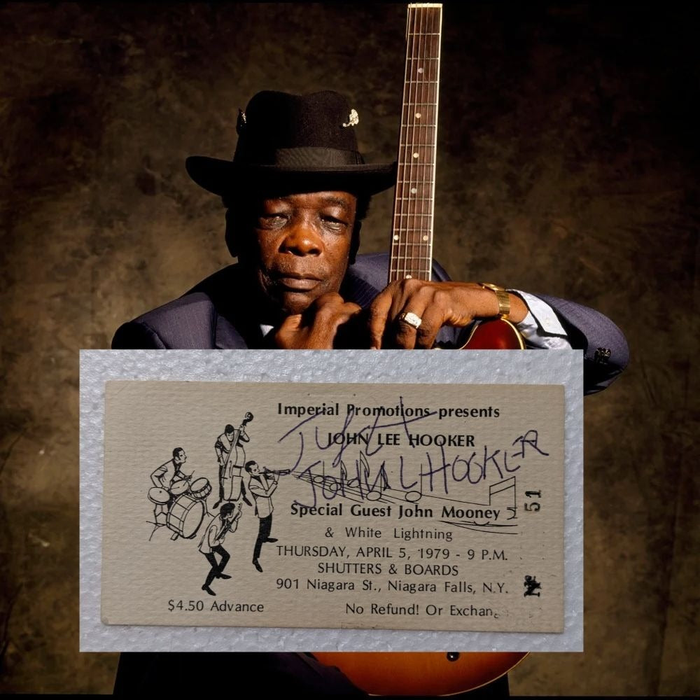 John Lee Hooker original concert ticket signed