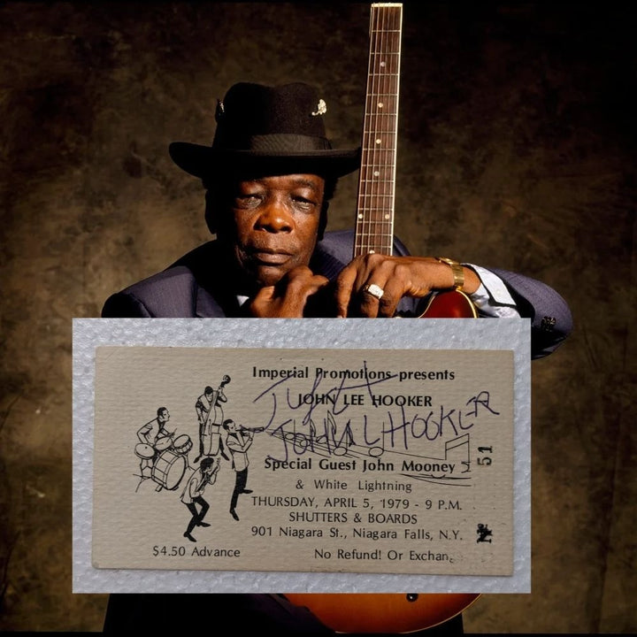 John Lee Hooker original concert ticket signed