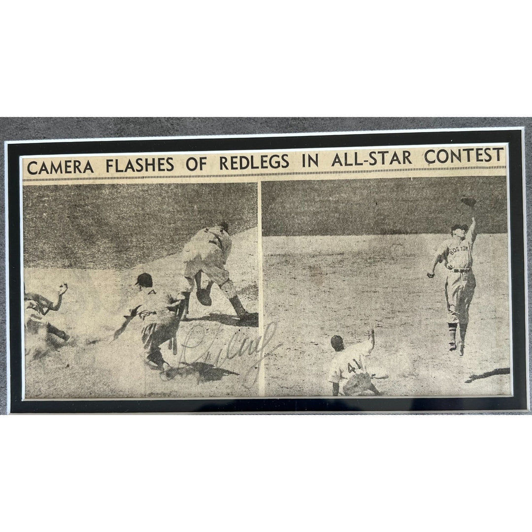 Lou Gehrig, Joe Cronin, Bill Dickey, Joe Dimaggio,  Charles Gehringer, & Jimmie Foxx signed 8x10 photo with season pass signed