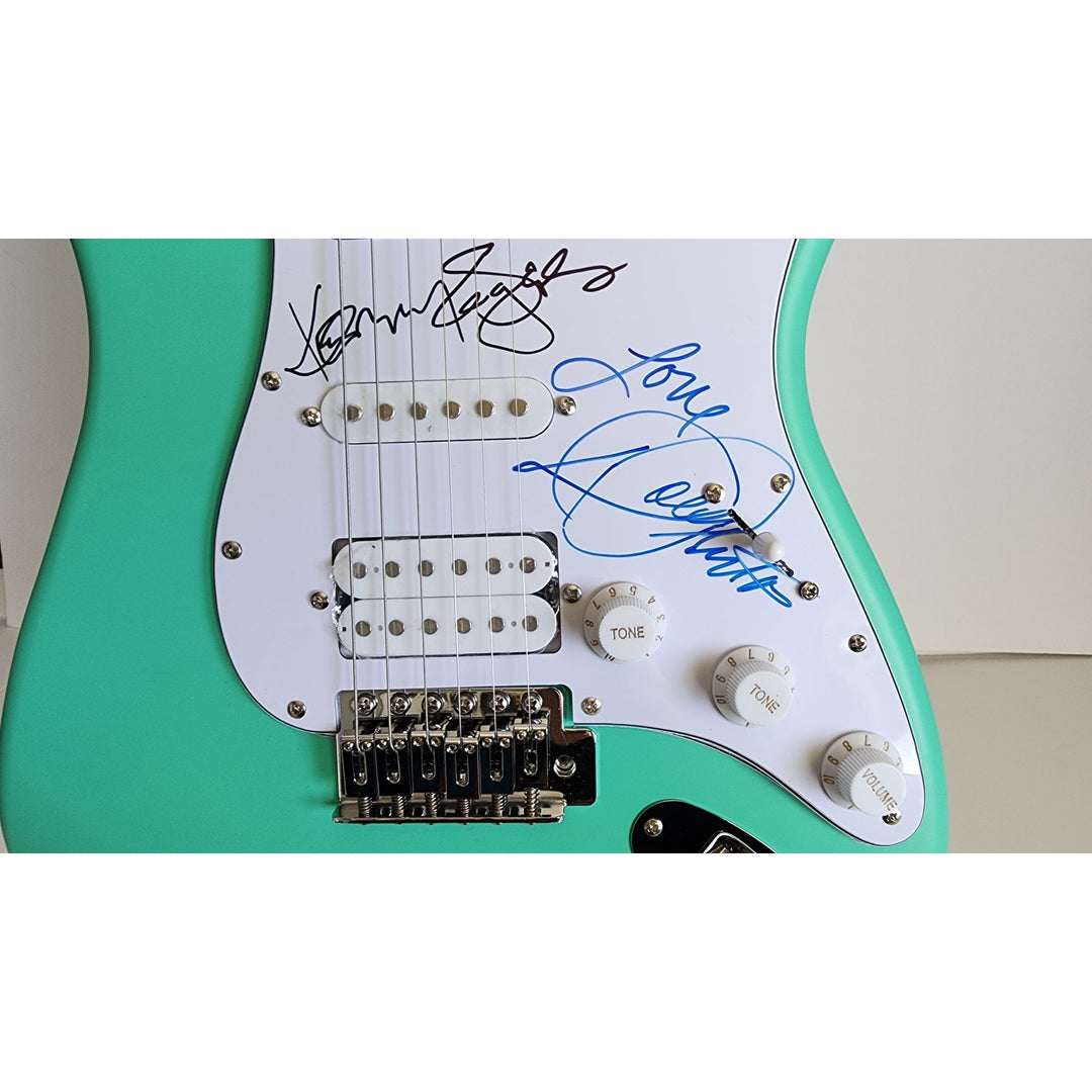Kenny Rogers and Dolly Parton Fender Stratocaster electric guitar signed with proof
