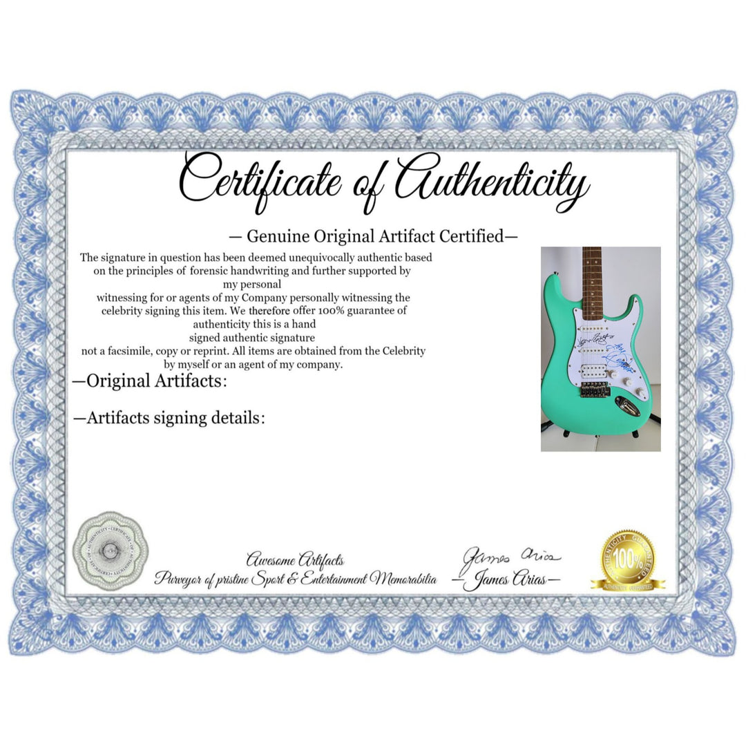 Kenny Rogers and Dolly Parton Fender Stratocaster electric guitar signed with proof