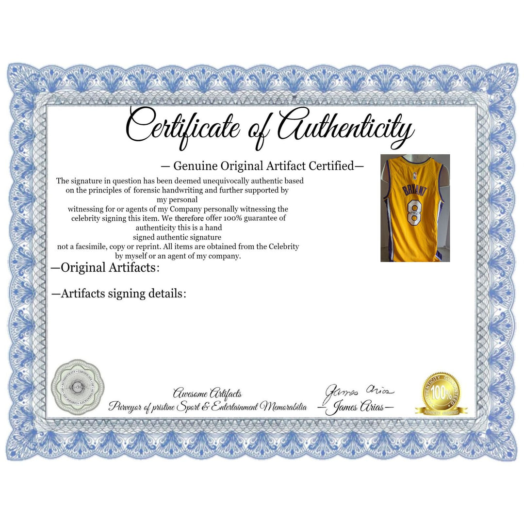 Kobe Bryant vintage Los Angeles Lakers jersey size xl signed with proof