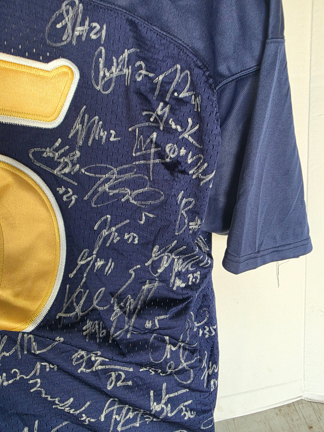 Manti Te'o Notre Dame team signatures set 1 close-up 4