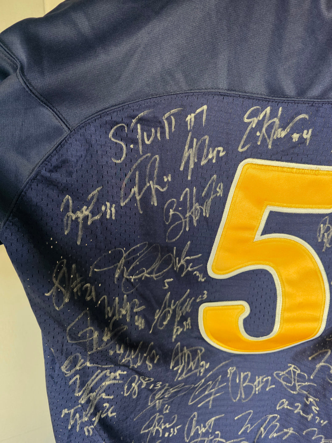 Manti Te'o Notre Dame team signatures set 2 close-up 1