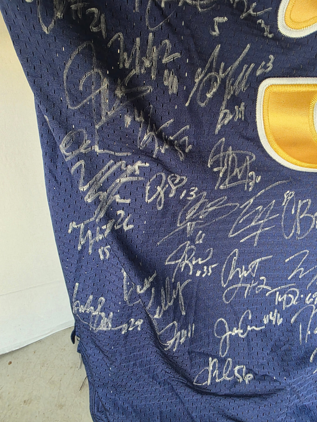 Manti Te'o Notre Dame team signatures set 2 close-up 2