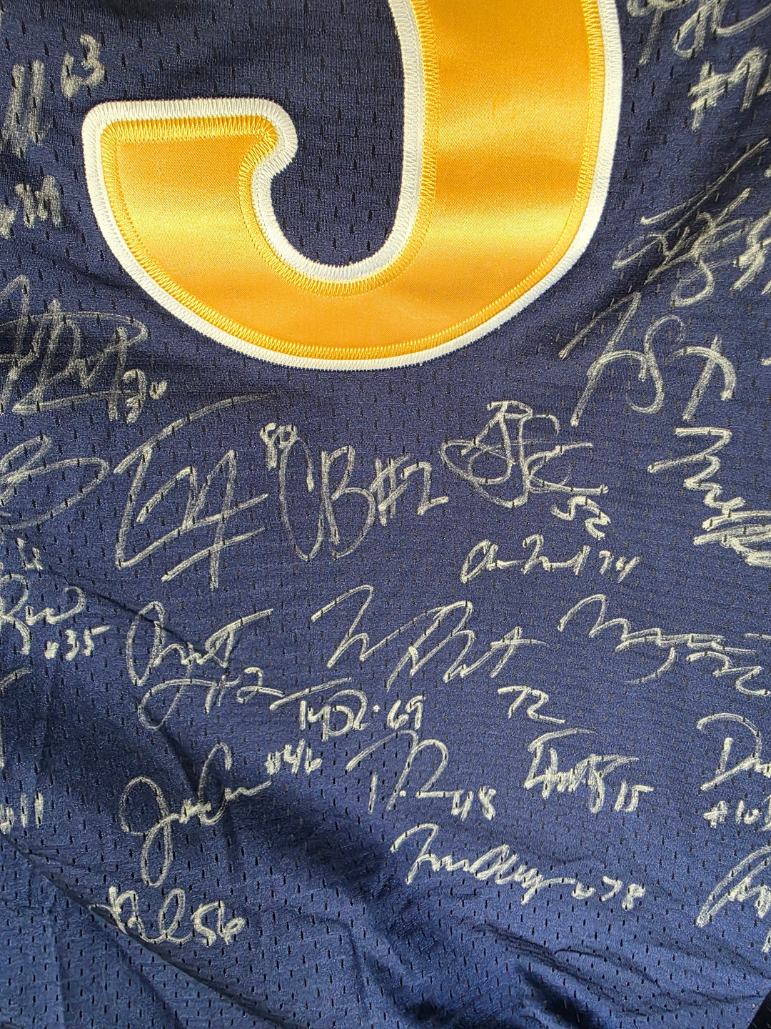 Manti Te'o Notre Dame team signatures set 2 close-up 3