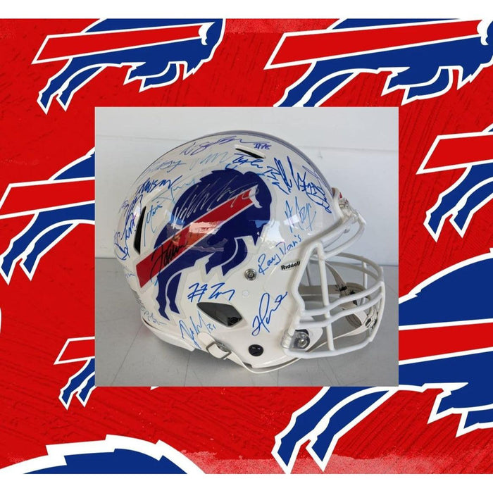 Buffalo Bils 2024 Riddell Speed authentic team signed helmet (40 plus signed ) with proof