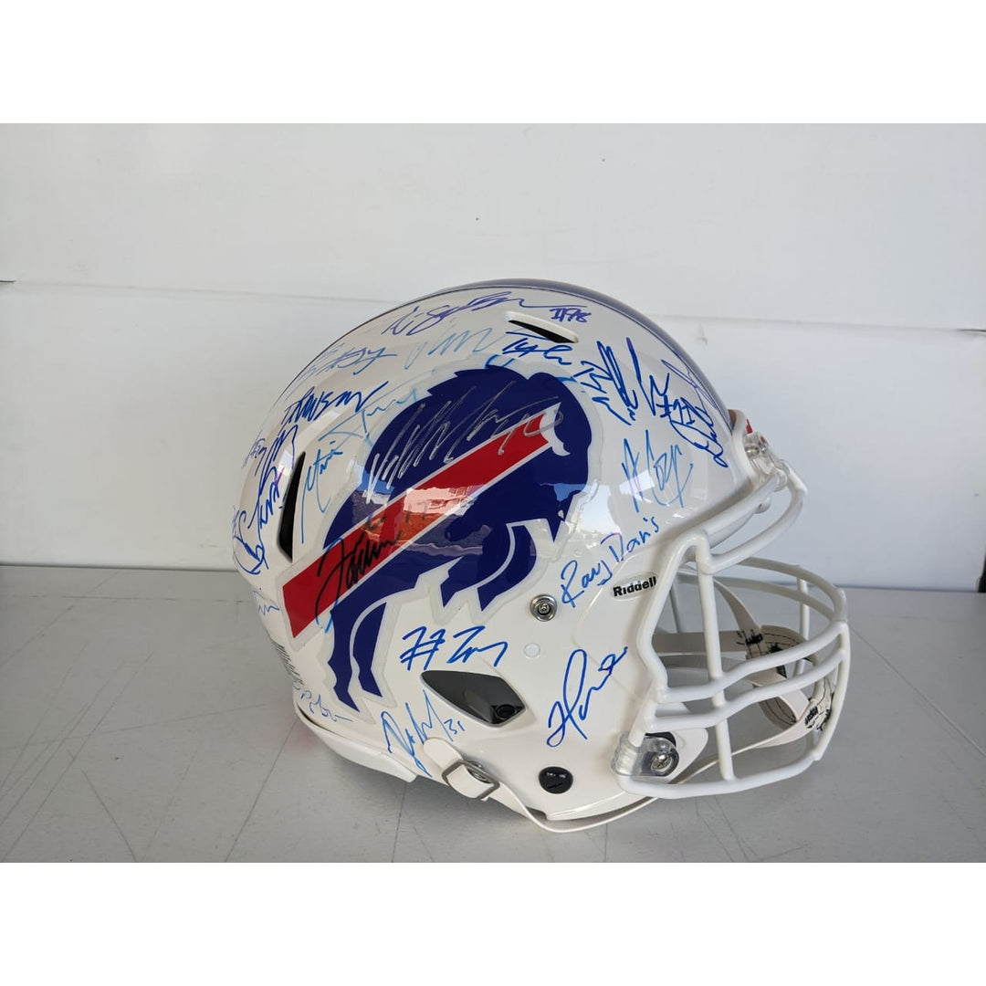 Buffalo Bils 2024 Riddell Speed authentic team signed helmet (40 plus signed ) with proof