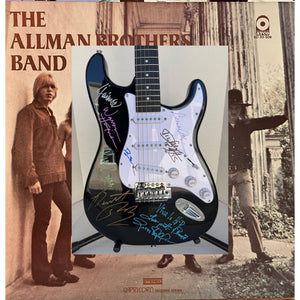 The Allman Brothers Duane Allman Greg Allman Butch Trucks Dickey Betts Warren Haynes Johanny Johanson stratocaster electric guitar signed