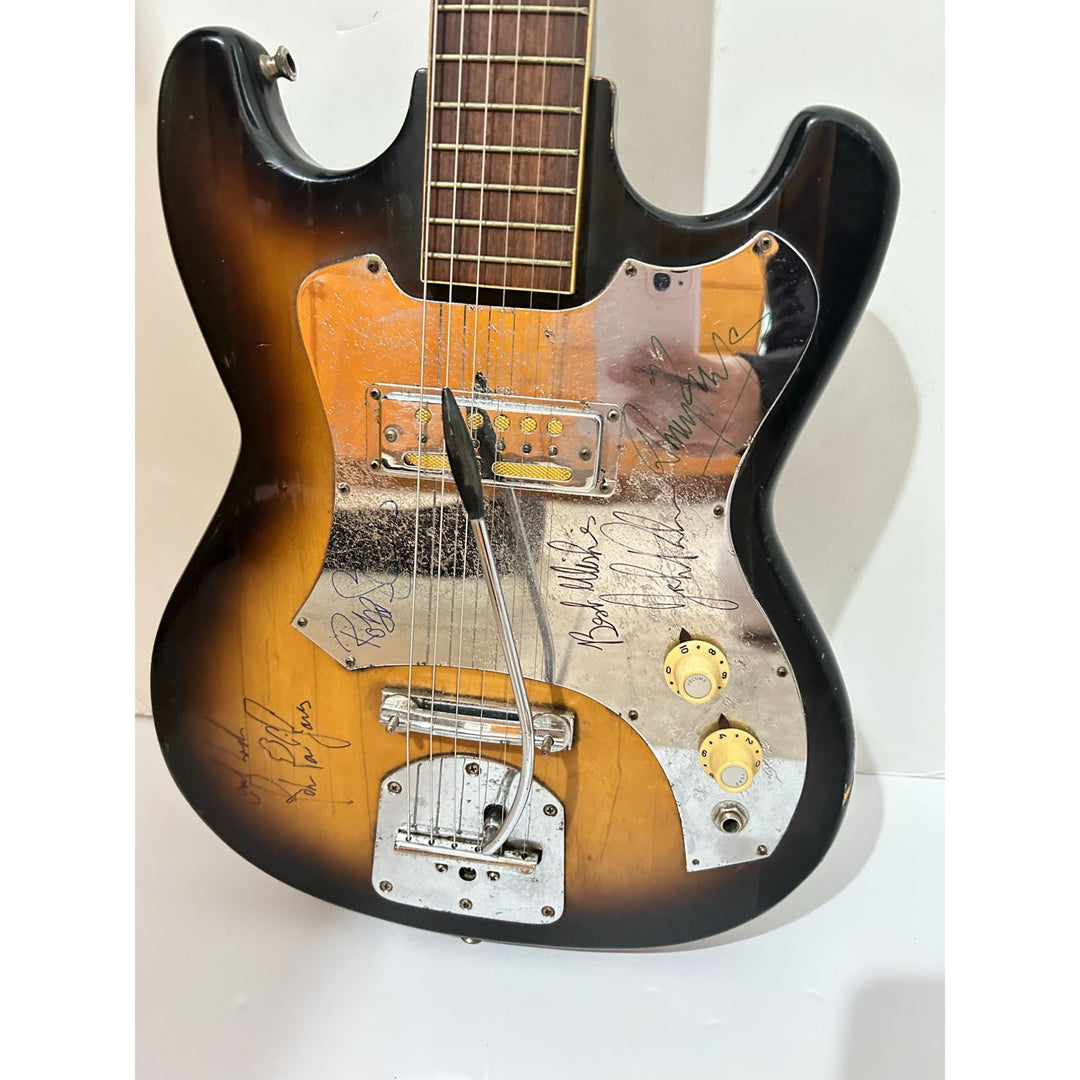 Led Zeppelin Jimmy Page, John Bonham, Robert Plant, John Paul Jones vintage electric guitar signed with proof