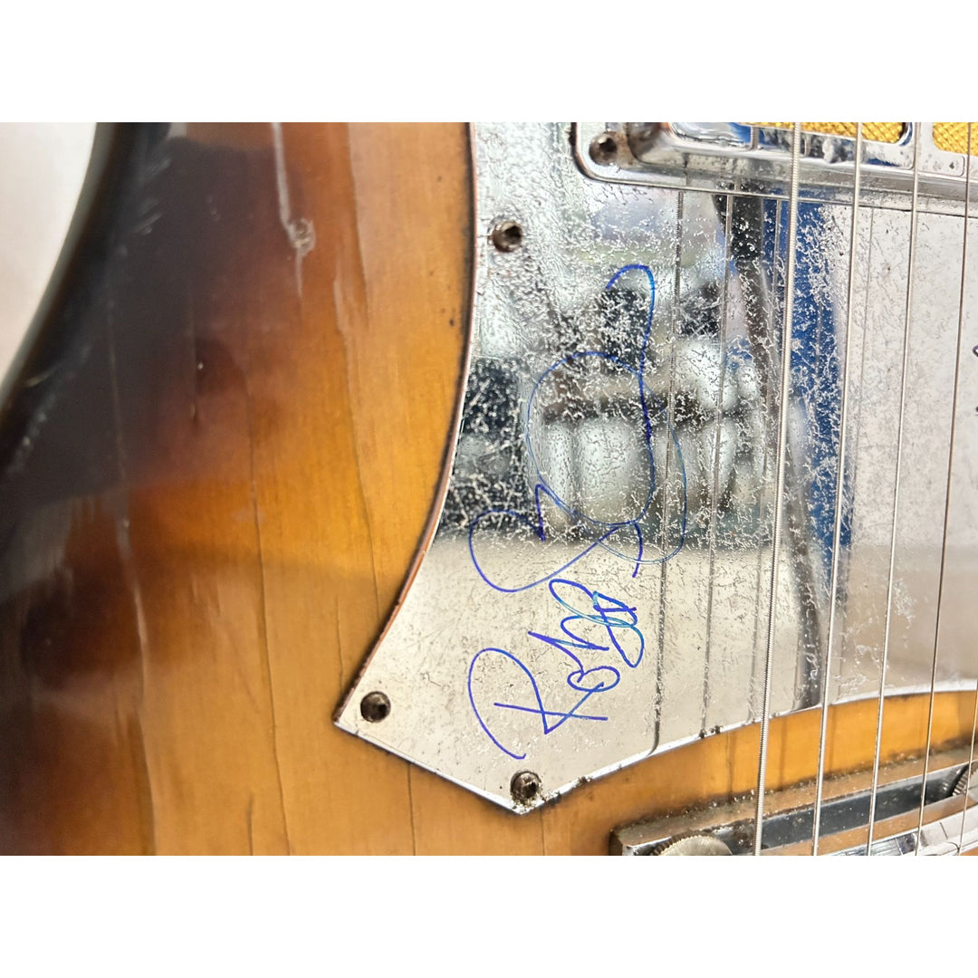 Led Zeppelin Jimmy Page, John Bonham, Robert Plant, John Paul Jones vintage electric guitar signed with proof