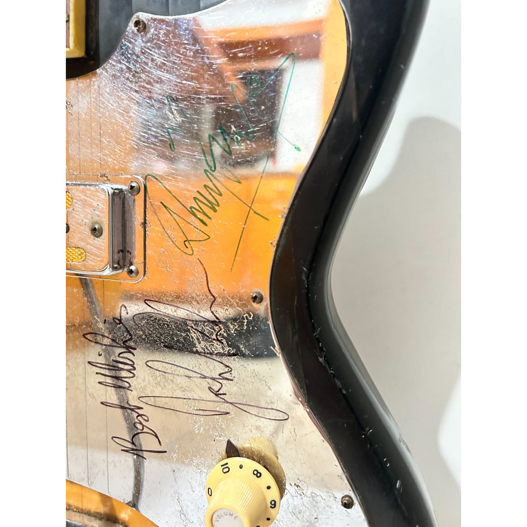 Led Zeppelin Jimmy Page, John Bonham, Robert Plant, John Paul Jones vintage electric guitar signed with proof