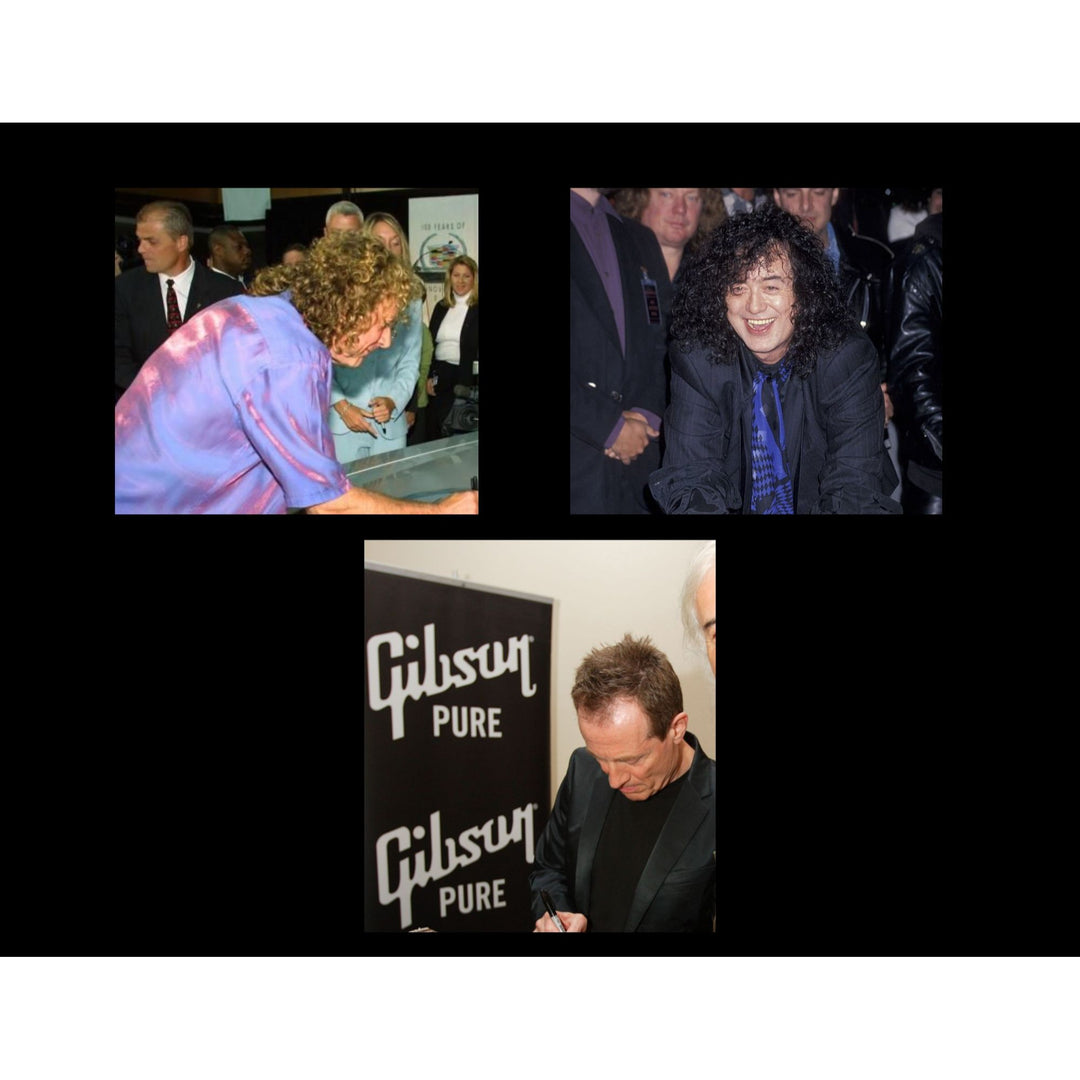 Led Zeppelin Jimmy Page, John Bonham, Robert Plant, John Paul Jones vintage electric guitar signed with proof