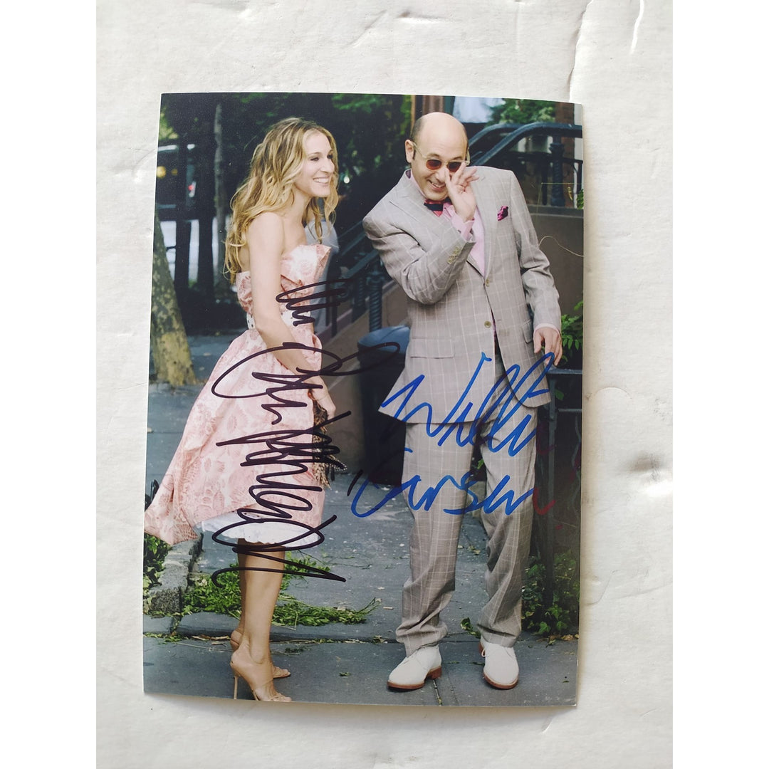 Sarah Jessica Parker Carrie Bradshaw and Willie Garson Stanford Blatch of Sex and the City 5x7 photo signed with proof